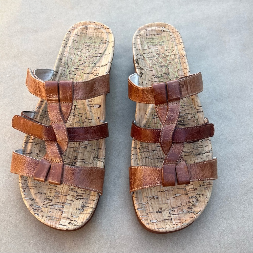 ABEO Nova Orthotic Comfort Sandal Brown Leather Adjustable Womens Shoe Sz 10